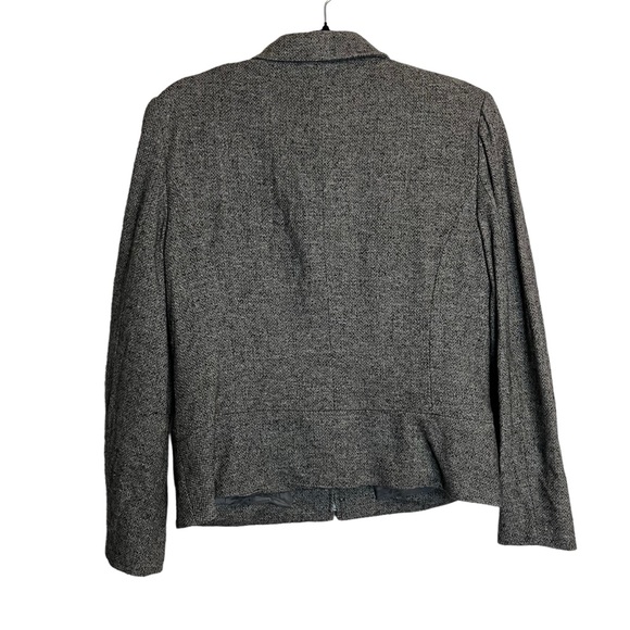 Ann Taylor Gray Tweed Zip Up Jacket Size 12 Women - Picture 7 of 10